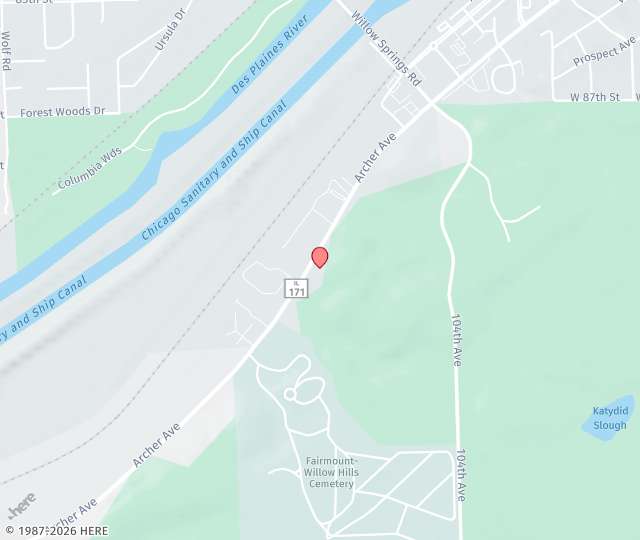 Location Map: 8989 Archer Avenue Willow Springs, IL 60480